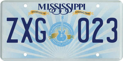 MS license plate ZXG023