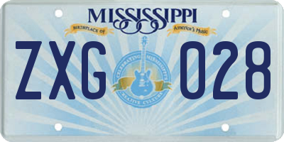 MS license plate ZXG028