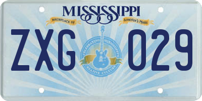 MS license plate ZXG029