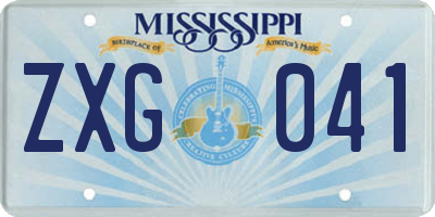 MS license plate ZXG041