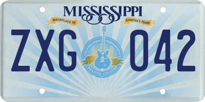 MS license plate ZXG042