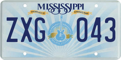 MS license plate ZXG043