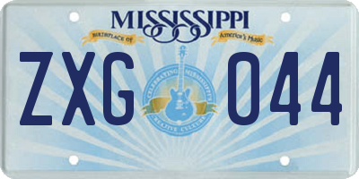 MS license plate ZXG044