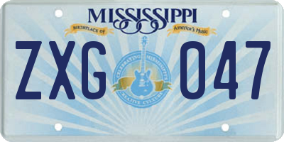 MS license plate ZXG047