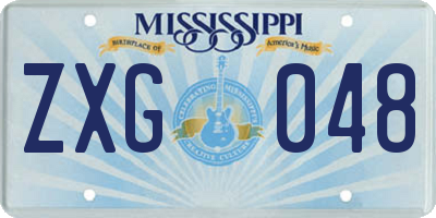 MS license plate ZXG048
