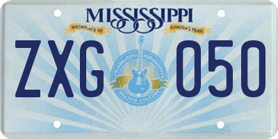 MS license plate ZXG050