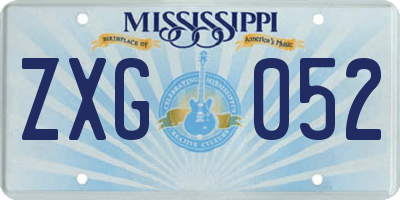 MS license plate ZXG052