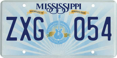 MS license plate ZXG054