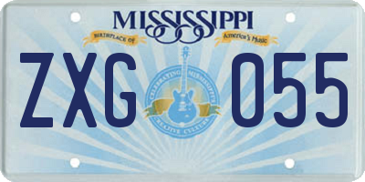 MS license plate ZXG055