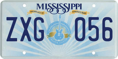 MS license plate ZXG056