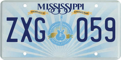 MS license plate ZXG059