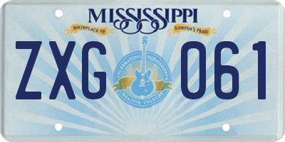 MS license plate ZXG061