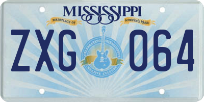 MS license plate ZXG064