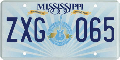MS license plate ZXG065