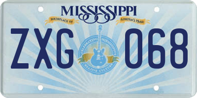 MS license plate ZXG068