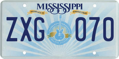 MS license plate ZXG070