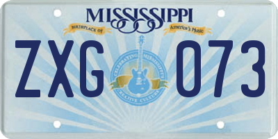 MS license plate ZXG073