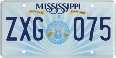 MS license plate ZXG075