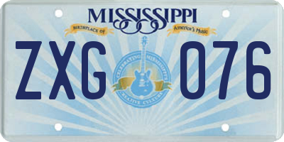 MS license plate ZXG076