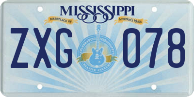 MS license plate ZXG078