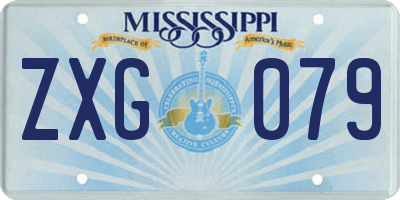 MS license plate ZXG079