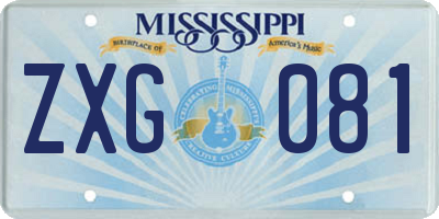 MS license plate ZXG081