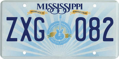MS license plate ZXG082