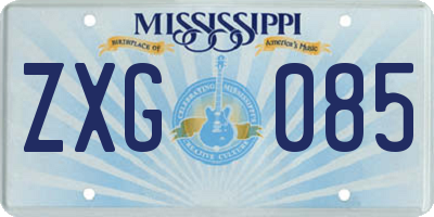 MS license plate ZXG085