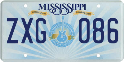 MS license plate ZXG086