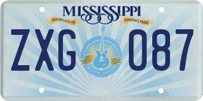 MS license plate ZXG087