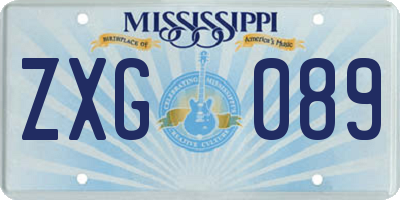 MS license plate ZXG089