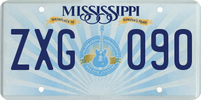 MS license plate ZXG090