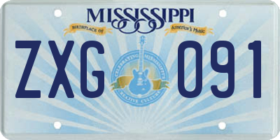 MS license plate ZXG091