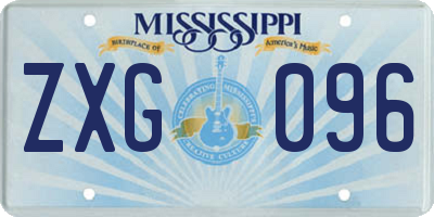 MS license plate ZXG096