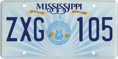 MS license plate ZXG105