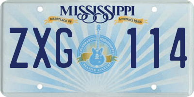 MS license plate ZXG114
