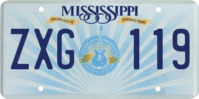 MS license plate ZXG119