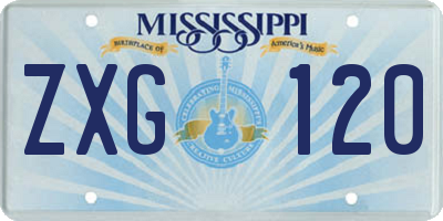 MS license plate ZXG120
