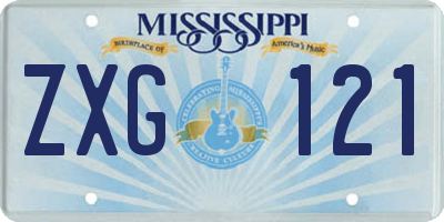 MS license plate ZXG121