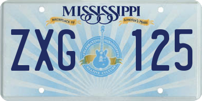 MS license plate ZXG125