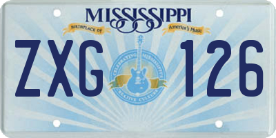 MS license plate ZXG126
