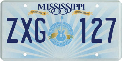 MS license plate ZXG127
