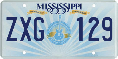 MS license plate ZXG129