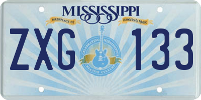 MS license plate ZXG133