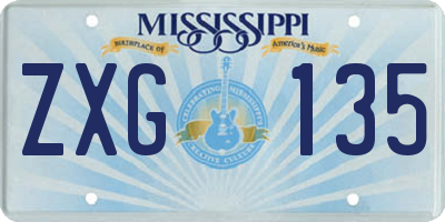 MS license plate ZXG135