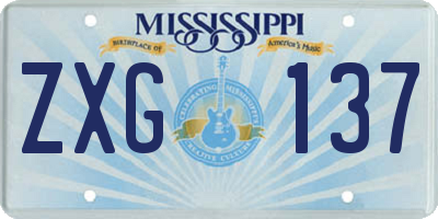 MS license plate ZXG137