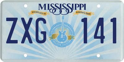 MS license plate ZXG141