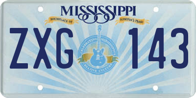 MS license plate ZXG143