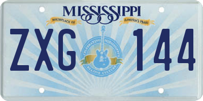 MS license plate ZXG144