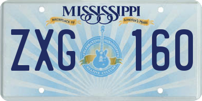 MS license plate ZXG160